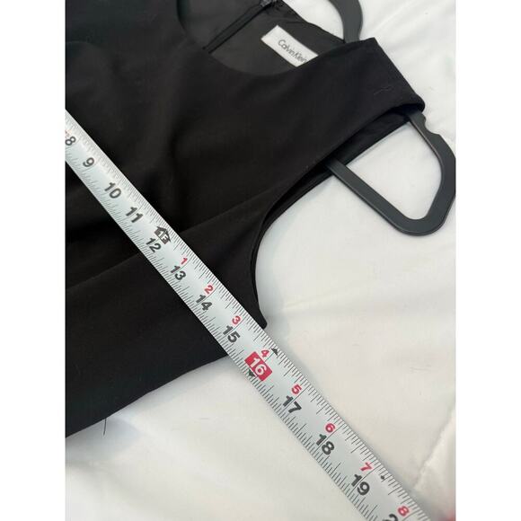 Calvin Klein Little Black Dress belted zip back fully lined size 8 - Picture 5 of 8